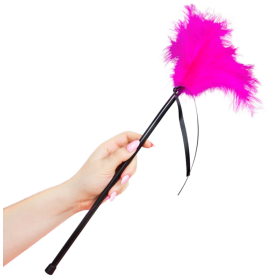 SECRETPLAY - Rosa Federkitzler 40 cm - Erotisches Massageplumeau