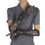 SUBBLIME - 957469 Transparente Handschuhe mit schwarzem Glanz S/M