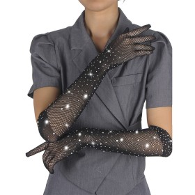 SUBBLIME - 957469 Transparente Handschuhe mit schwarzem Glanz S/M