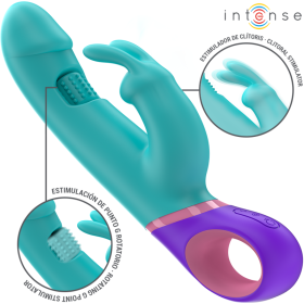 INTENSE - MÓNICA Rabbit Vibrator mit rotierendem G-Punkt Stimulator in Blau