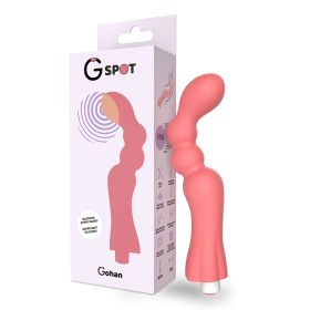 G-SPOT Gohan Vibrator für Punkt G - Lichtrot, Silikon, USB wiederaufladbar