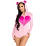 Leg Avenue - Teddy Bear Samt Body Pink S - Weicher Kuschelanzug