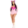 Leg Avenue - Teddy Bear Samt Body Pink S - Weicher Kuschelanzug