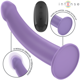 INTENSE - EDDIE Vibrator 17,5 cm 10 Vibrationsmodi Lila mit Fernbedienung
