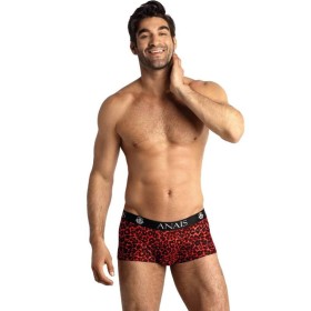 ANAIS MEN - TRIBAL Boxer S aus roter Mikrofaser mit animalischem Print