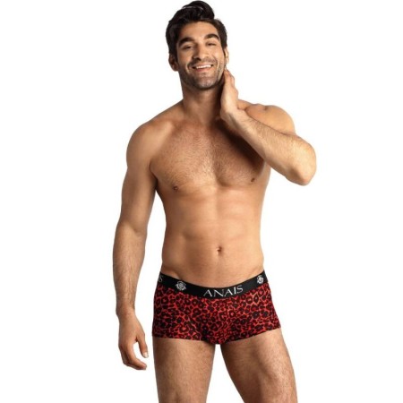 ANAIS MEN - TRIBAL Boxer S aus roter Mikrofaser mit animalischem Print