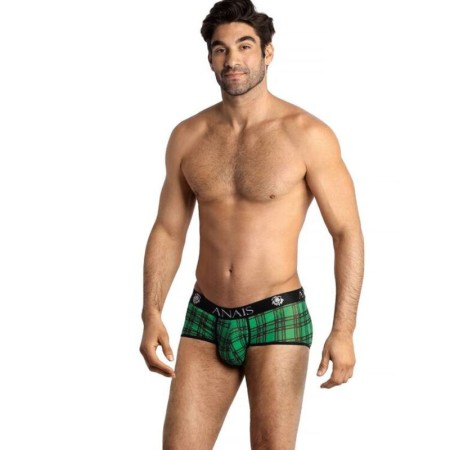 ANAIS MEN - Magic Boxer Brief Herrenunterwäsche aus weicher Lycra mit grün-schwarzem Karomuster