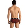 ANAIS MEN - TRIBAL Sportlicher Herren-Slip XL aus roter Mikrofaser mit Animal-Print