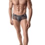 ANAIS MEN - ARES JOCK BIKINI aus Netz und Leder, schwarz