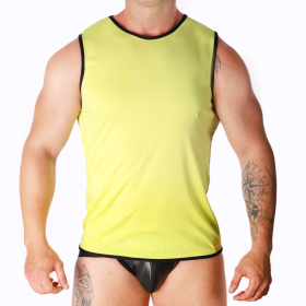 MACHO Sportliches Gelbes T-Shirt aus Leichtem Polyamid