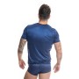 ANAIS MEN - NAVAL T-Shirt aus schwarzem Netzstoff mit blauen Satinstreifen