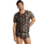 ANAIS MEN - POWER T-Shirt aus weichem Modal mit Rosen- und Totenkopfmuster