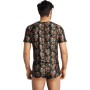 ANAIS MEN - POWER T-Shirt aus weichem Modal mit Rosen- und Totenkopfmuster