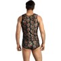 ANAIS MEN - Power Top Herren Tanktop aus weichem Modal mit Rosen- und Totenkopfmuster