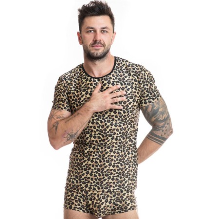ANAIS MEN - MERCURY T-Shirt aus weicher Lycra mit Animal-Print