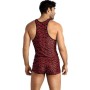 ANAIS MEN - Tribal Top Herren Tanktop aus roter Mikrofaser