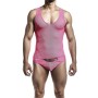 MOB Bodysheer Transparent Rosa Größe L/XL - Sexy Mesh Ganzkörper-Body