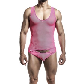 MOB Bodysheer Transparent Rosa Größe L/XL - Sexy Mesh Ganzkörper-Body