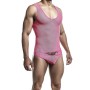 MOB Bodysheer Transparent Rosa Größe L/XL - Sexy Mesh Ganzkörper-Body