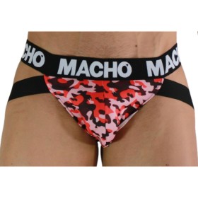 MACHO MX28MR Jockstrap Military Rot - Stützender Herren-Jock mit doppelten Rückengurten