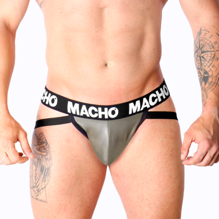 MACHO MX27GR Jockstrap aus graubeigem Kunstleder