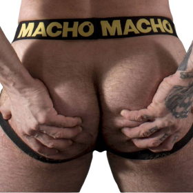MACHO MX25AC Jockstrap aus gelbem Kunstleder, Größe L