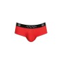 ANAIS MEN - SOUL JOCK BIKINI Rote Mikrofaser Herren-Bikini mit offenem Gesäß