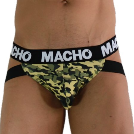MACHO MX28MV Jockstrap Military Grün – Unterstützender Herren-Jock mit Doppelriemen