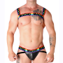 MACHO - Doppel-Elastik-Geschirr Pride Limited Edition