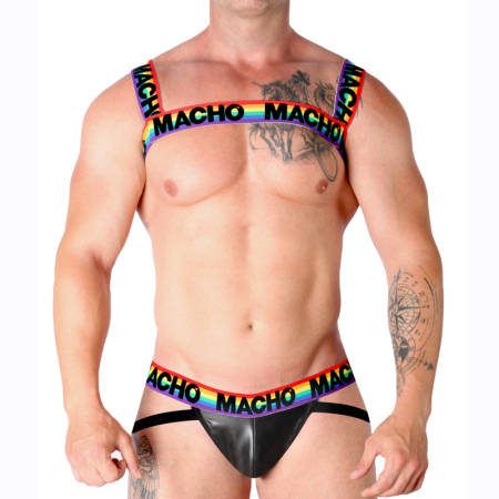 MACHO - Doppel-Elastik-Geschirr Pride Limited Edition