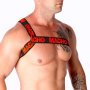 MACHO - Römisches rotes elastisches Harness S/M