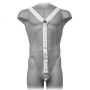 LEATHER BODY - Herren Harness Weiß verstellbar mit Metallring