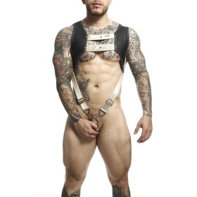 MOB - DNGEON Harness mit goldenem Penisring, Einheitsgröße