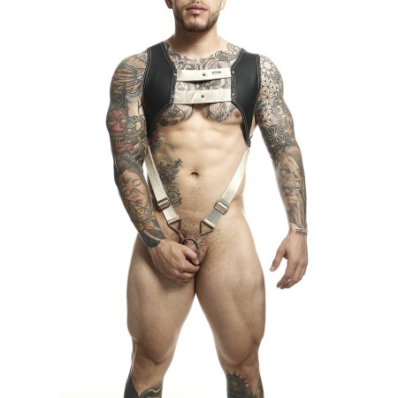 MOB - DNGEON Harness mit goldenem Penisring, Einheitsgröße