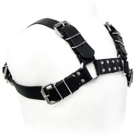 LEATHER BODY - Black Bull Dog Harness für Herren BDSM