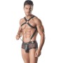 ANAIS MEN - AXEL HARNESS II S/M - Maskuläres schwarzes Körpergeschirr mit Slip-Halter
