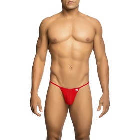 MOB Transparenter T-förmiger Herren-Tanga in Rot S/M
