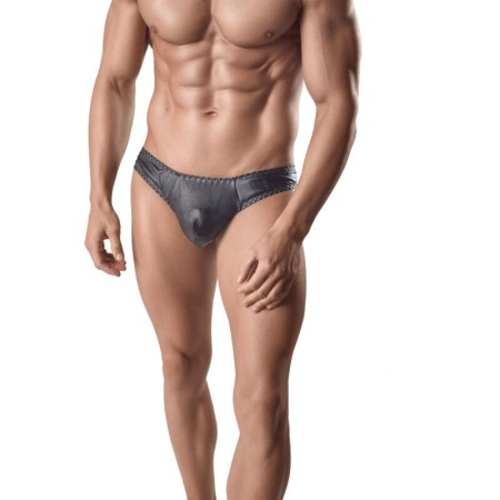 ANAIS MEN - ARES Tanga II Schwarzer Herrenleder-String 2XL