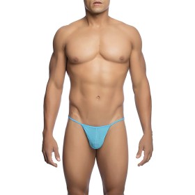 MOB Transparenter T-förmiger Herren-Tanga Aqua Größe L/XL