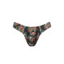 ANAIS MEN - POWER TANGA XL Herren-String aus weichem Modal mit Rosen- und Totenkopf-Print