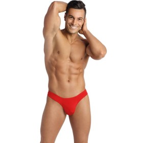 ANAIS MEN - SOUL TANGA XL aus roter Mikrofaser mit schwarzem Rand
