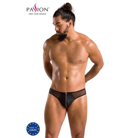 PASSION - 042 Slip Timmy Schwarz L/XL – Herrenunterwäsche aus Polyurethan und Polyester