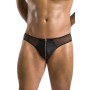 PASSION - 042 Slip Timmy Schwarz L/XL – Herrenunterwäsche aus Polyurethan und Polyester