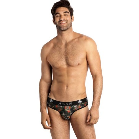 ANAIS MEN - POWER SLIP Sexy Herren-Slip aus weichem Modal mit Rosen- und Totenkopf-Print