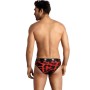 ANAIS MEN - SAVAGE Slip aus roter Mikrofaser mit Animal-Print