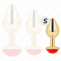 KINK Analplug Gold mit roter Rosenverzierung Größe S – Edelstahl, ergonomisch