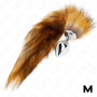 KINK Analplug Größe M 8 x 3,5 cm mit synthetischem braunem Schwanz 40 cm