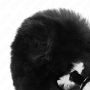 KINK Edelstahl Plug 7 x 3 cm mit schwarzem Kunstfell-Kaninchen-Schwanz 8 cm