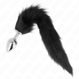 KINK Analplug Größe L 10 x 4 cm mit synthetischem Schwanz 40 cm Schwarz