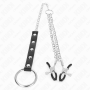 KINK Power Metall-Penisring mit Kette und verstellbaren Nippelklemmen